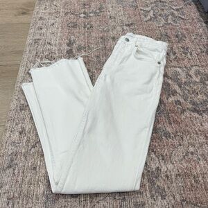 Zara Women's White Straight-Leg Jeans SZ 2